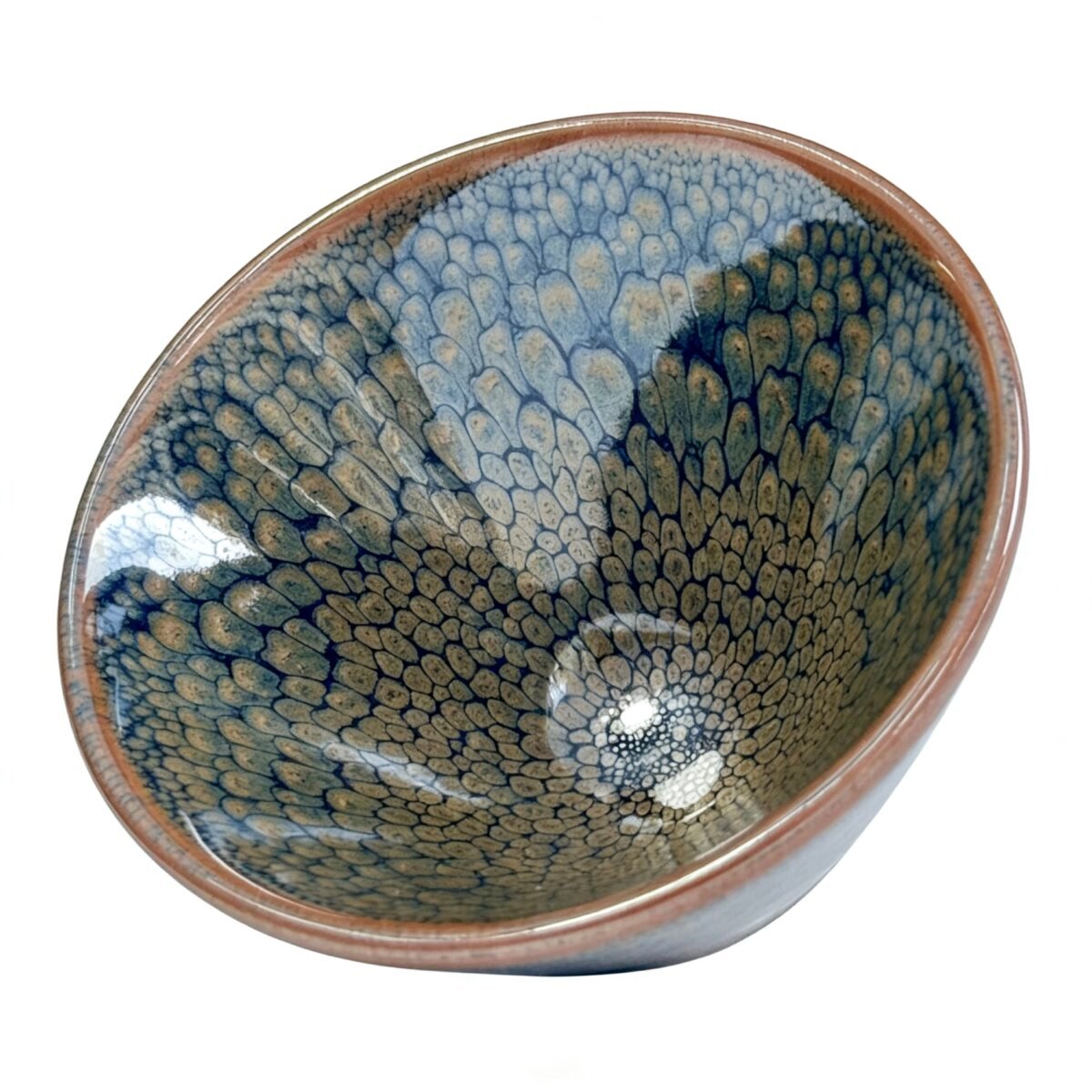 Peacock Glaze Tenmoku Cup