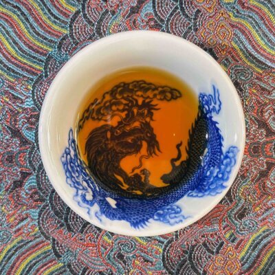 Blue and White Cloud Dragon Tea Bowl